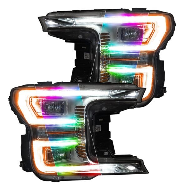 Dynamic ColorSHIFT Headlight DRL Upgrade Kit with Dynamic Turn Signals <br>18-20 Ford F-150