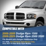 原廠替換型大燈 2006 至 2008 年款 道奇（Dodge）公羊（Ram）1500、2006 至 2009 年款 道奇（Dodge）公羊（Ram）2500、3500
